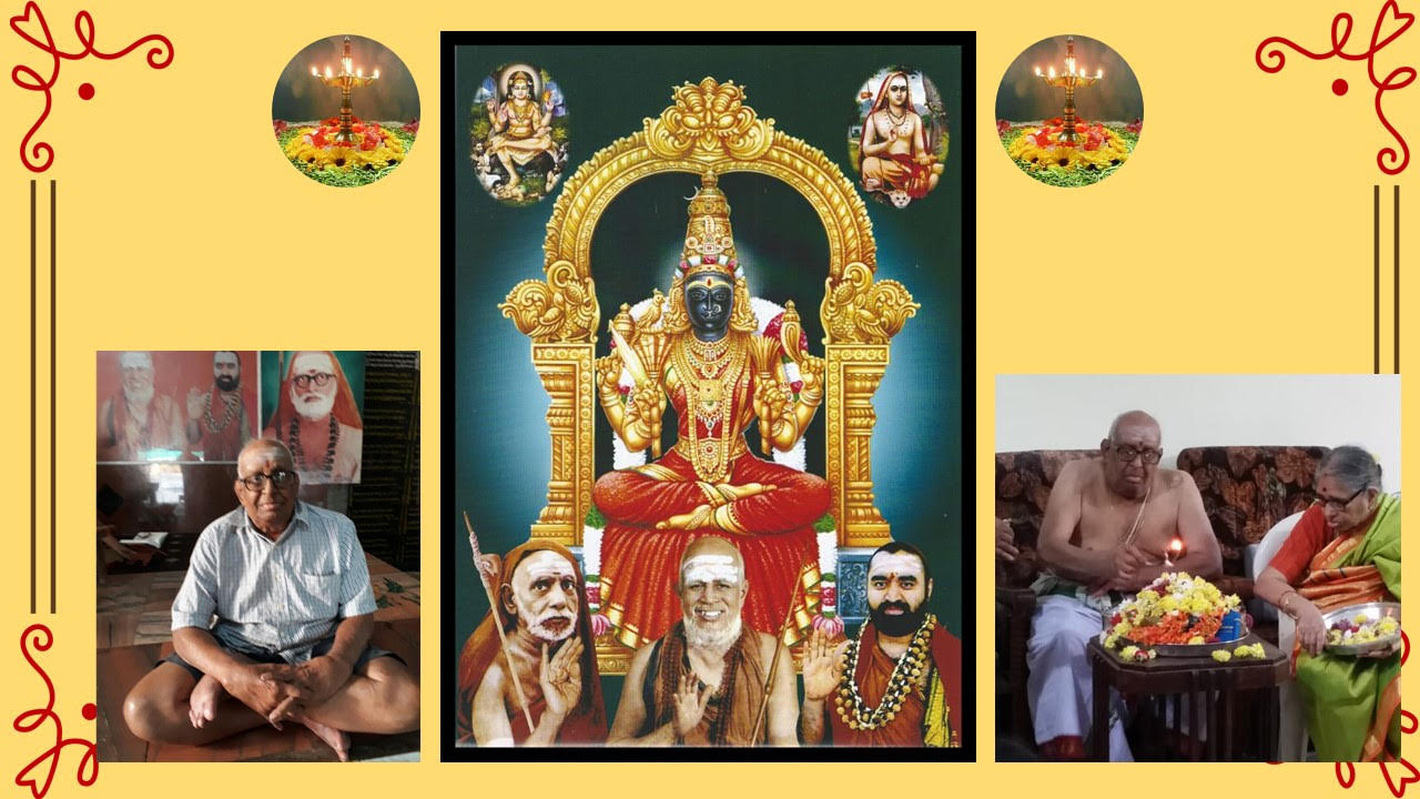 A collage of pictures with the image of an indian deity.